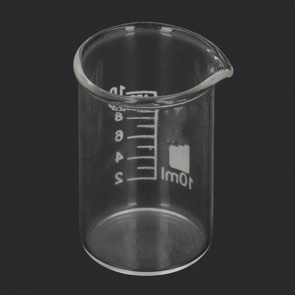 10 шт. Стакан из боросиликатного стекла, прозрачный, с градуировкой, лабораторный стакан для академических и промышленных экспериментов, 10 мл