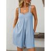 Women Summer Short Jumpsuits and Rompers Spaghetti Straps Casual Loose Pockets Playsuits Bodysuits