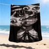 1pc Horror_Mask Outdoor Flannel Blanket Gift For Boys Girls Adults, Family Friends