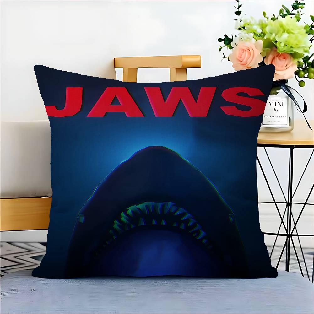 J-JAWS Movie Cushion Cover Inches Farmhouse Decor Home Throw Pillow Covers For Couch Decorations