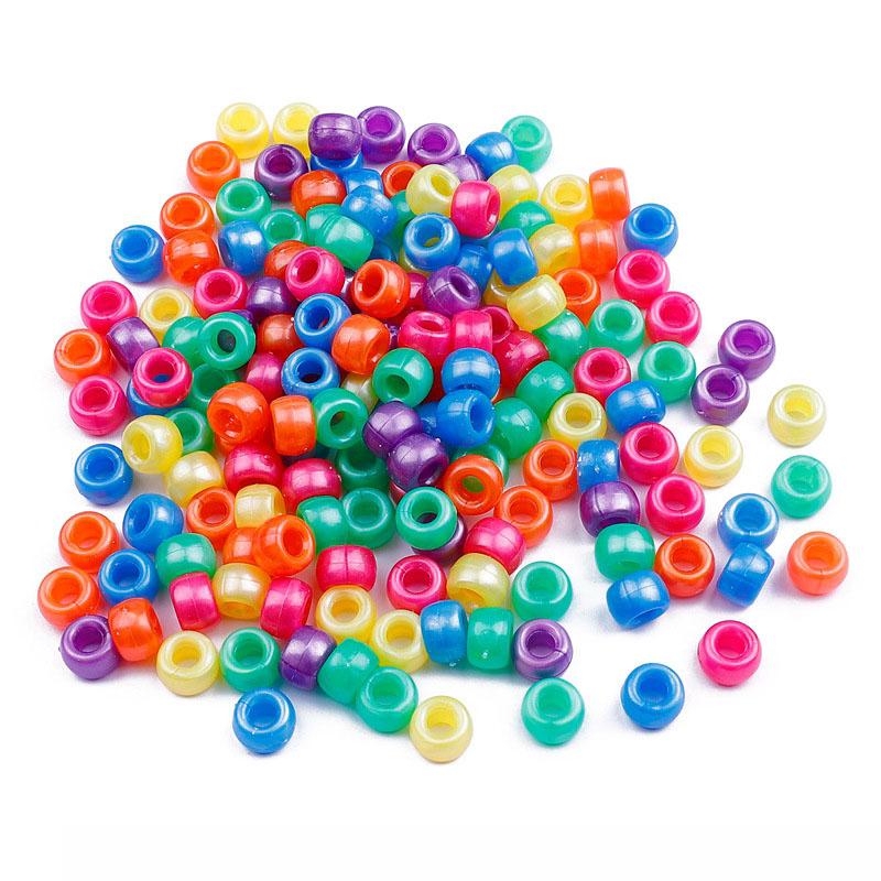 100pcs/Pack 6*9mm Big Shiny Large Hole Acrylic Spacer Beads For Jewelry Making Necklace Bracelet DIY Dreadlock