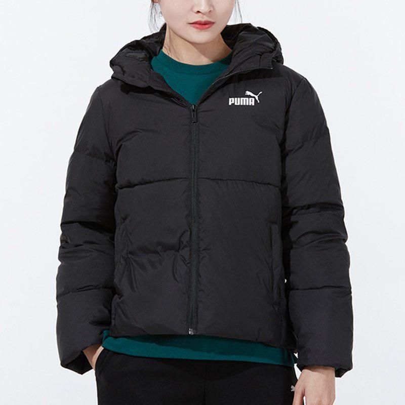 Puma Женские пуховики Черные С капюшоном Умеренные Другое 848173-01
