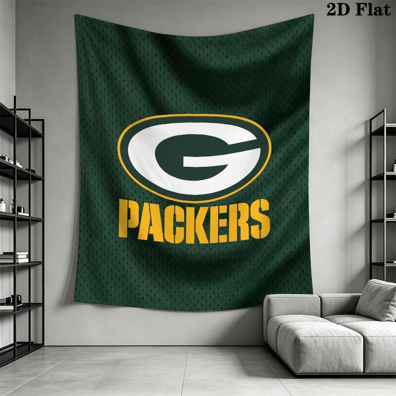 Green Bay Packers Wall Tapestry Aesthetic Wall Hanging Printed Fabric Blanket Decorative Tapestries for Bedroom Living Room Home Decor