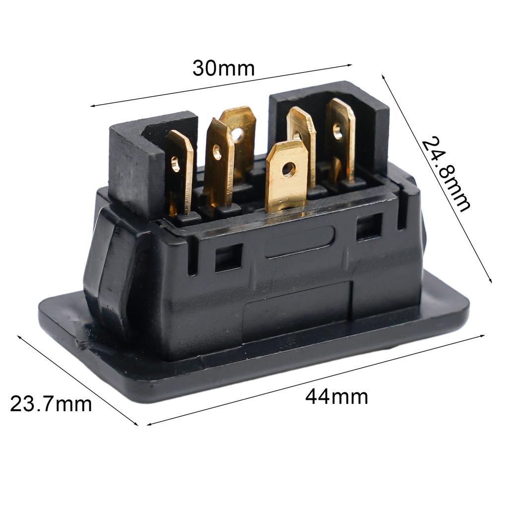 6 Pin Car Window Lift Switch Button With Green Illuminated Indicator Compatible With 12 Volt And 24 Volt DC Circuits