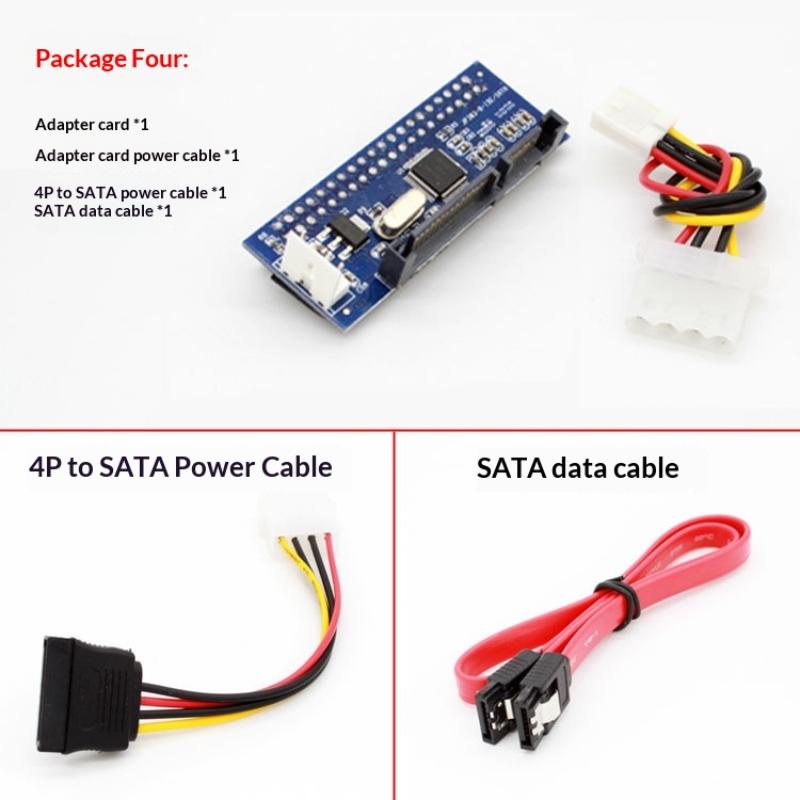 1 Комплект Конвертер Жесткого Диска 3,5 Дюйма Ide На Sata Адаптер Pata Ide 40-контактный На Sata 22-контактный Разъем Жесткого Диска С Кабелем Адаптер Ide На Sata