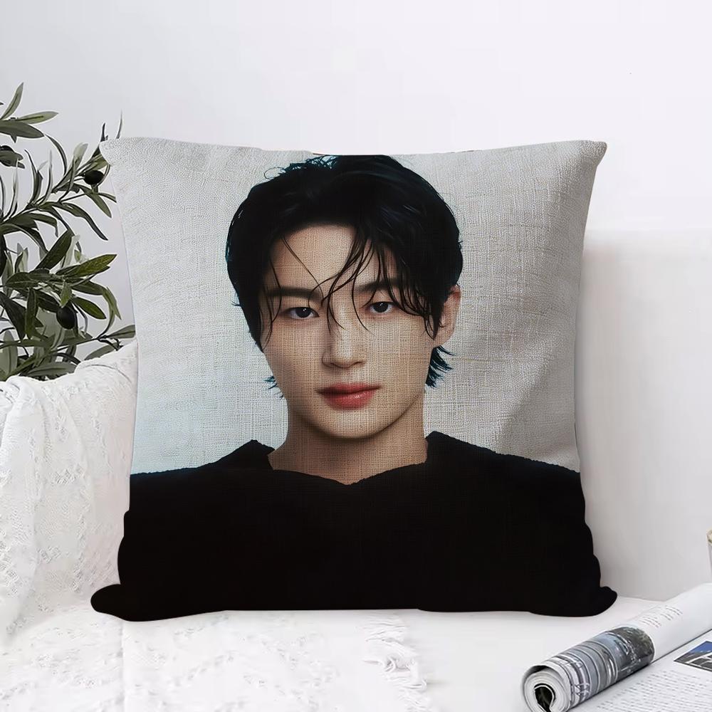 BByeon WWooseok Korea Cushion Cover Eco Linen Pillow Case DoubleSided Print Breathable Durable Zipper Home Decor Gift