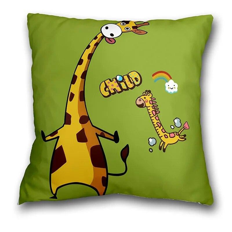 Office Seat Cushion Pillow Cartoon Cute Animal Pattern Print Pillow Case Bedroom Bay Window Cushion
