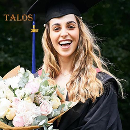 Кисточка для выпускного с подвеской в виде даты 2025 года, однотонная, длина 40 см, кисточка для шляпы для выпускного сезона бакалавриата