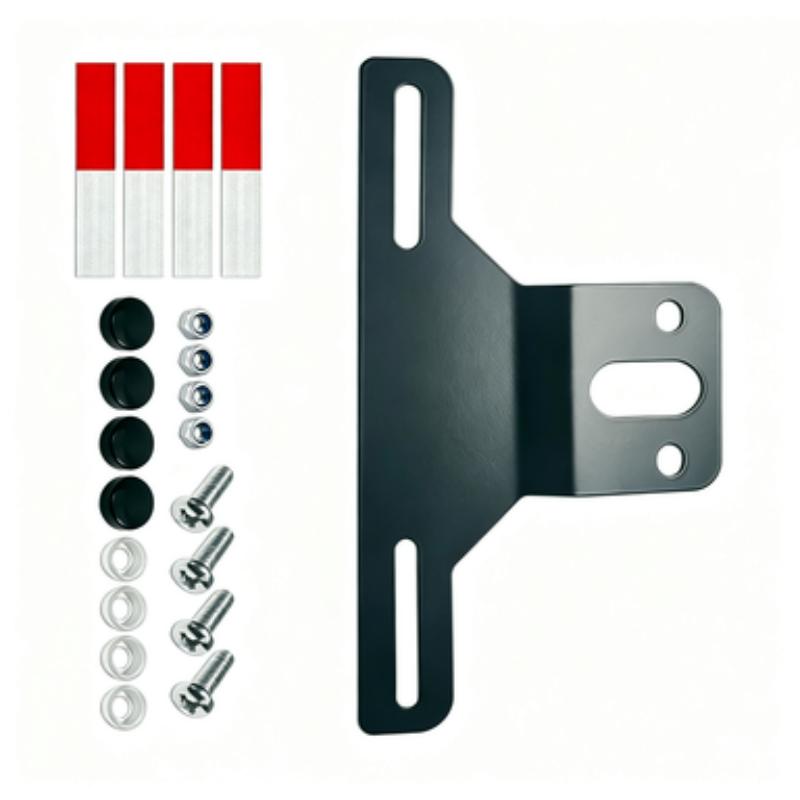 Feirong License Plate Bracket with Lamp for Trucks and Trailers, Aluminum Alloy, Black