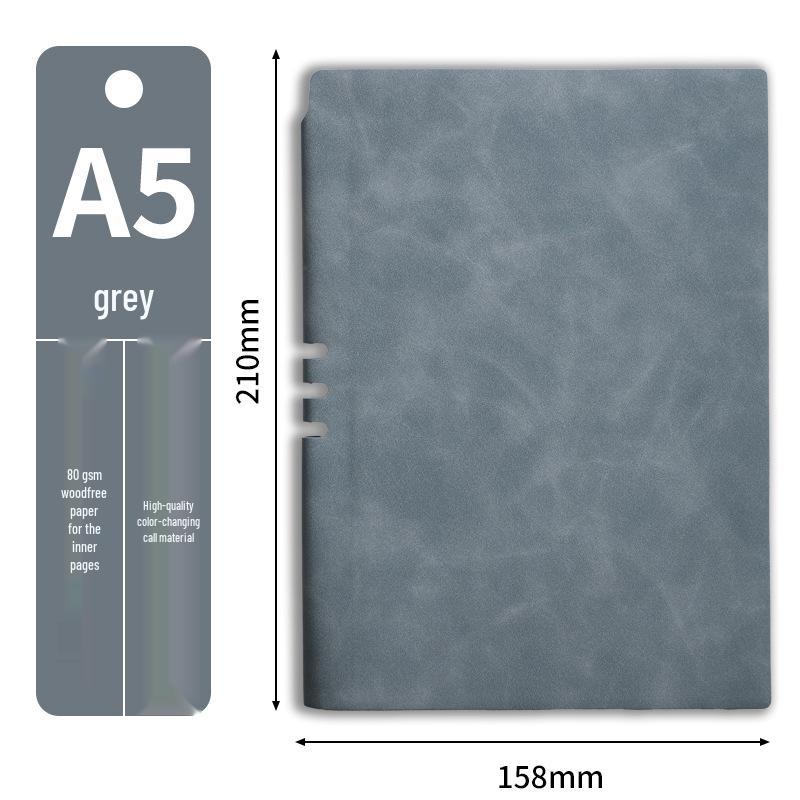 A5 Soft Leather Sheepskin Business Notebook with Pen Holder and Custom Logo