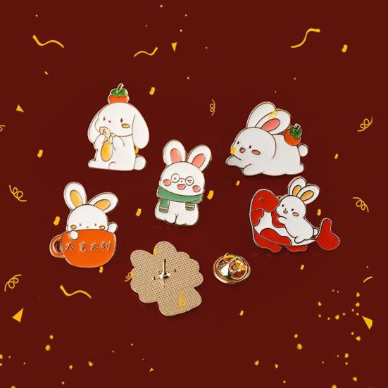 Женская брошь с мультяшным кроликом, декор из нержавеющей стали, изысканная винтажная противоскользящая износостойкая булавка для одежды, ювелирные изделия для одежды