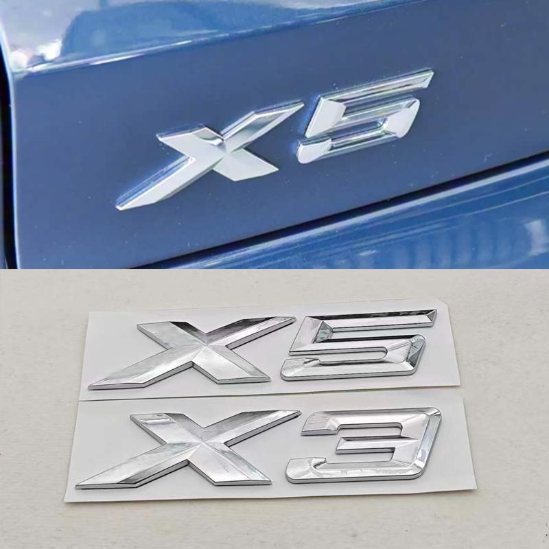 NEW 3D ABS Car Styling Logo X3 X5 Rear Trunk Badge Sticker Emblem Decals For BMW X3 X5 Auto Tail Accessories xs1