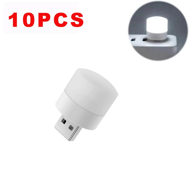 10PCS Mini USB Night Light Portable Laptops USB LED Light Eye Protection Book Reading Lights for Computer Mobile Power Charging