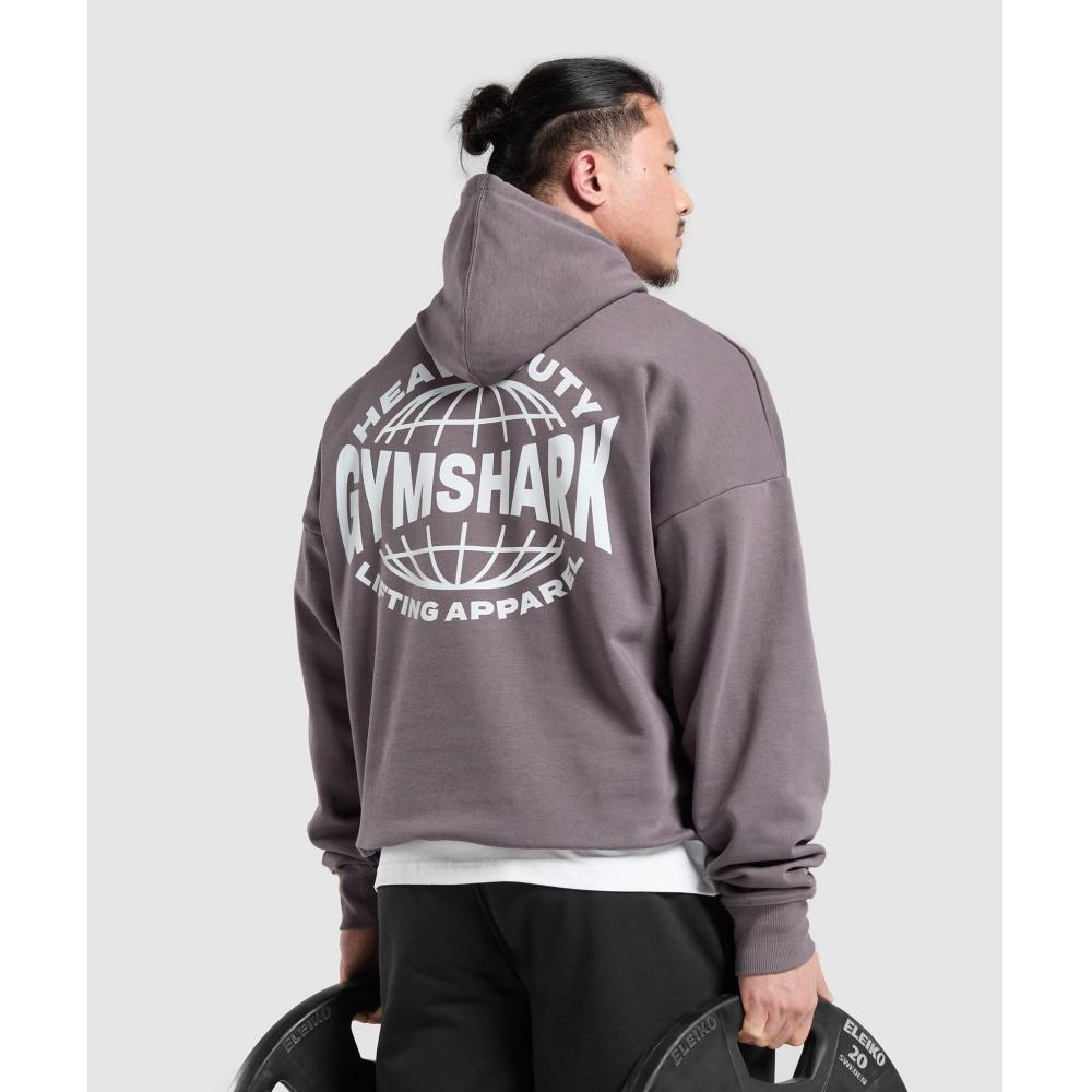 Gymshark Heavy Duty Apparel Hoodie Brushed Purple A7a4s Pbzp
