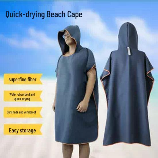 Quick-Dry Microfiber Beach Poncho & Changing Robe