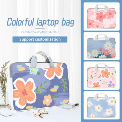 Сумка для ноутбука с цветочным принтом разных размеров 13, 14, 15, 16, 17 дюймов, многоцелевая сумка через плечо для Macbook/HP/Lenovo/Acer/Asus
