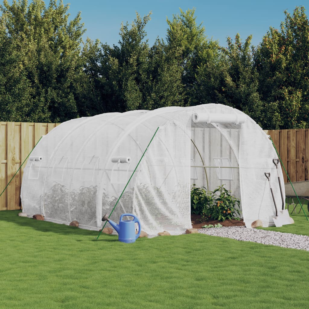 Greenhouse with Steel Frame White 12 m² 4 x 3 x 2 m