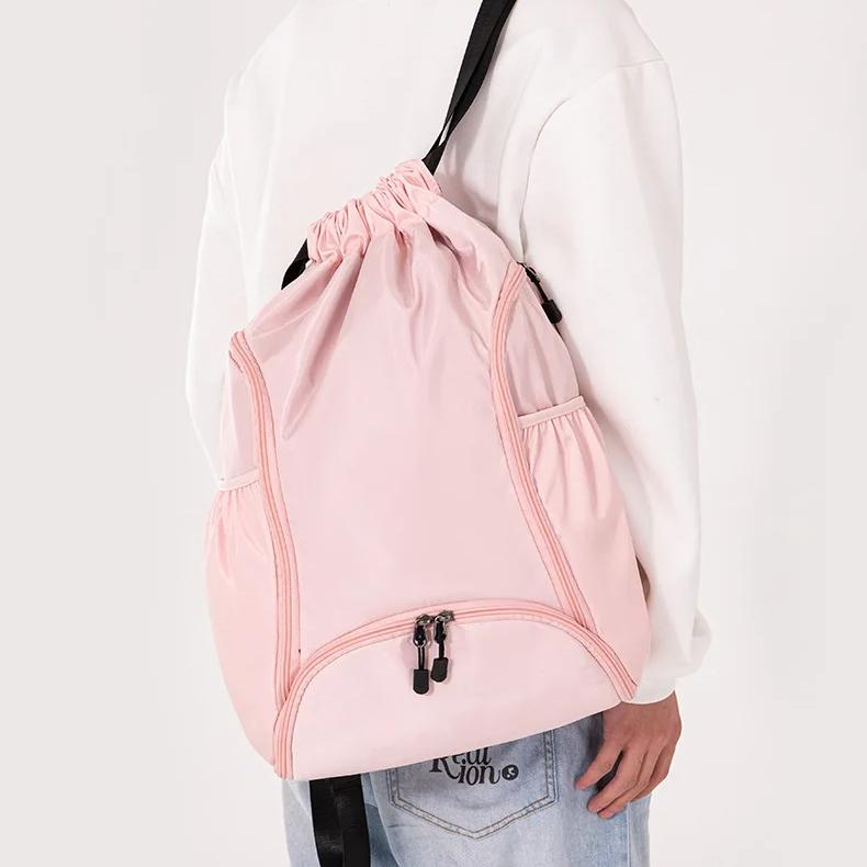Large Capacity Sports Backpack Basketball & Swimming Bag with Drawstring Pockets Multi-Functional Gym Bag for Training