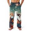 Мужские домашние брюки с принтом по всей поверхности, пижамные брюки для сна, длинные брюки, пижамные брюки