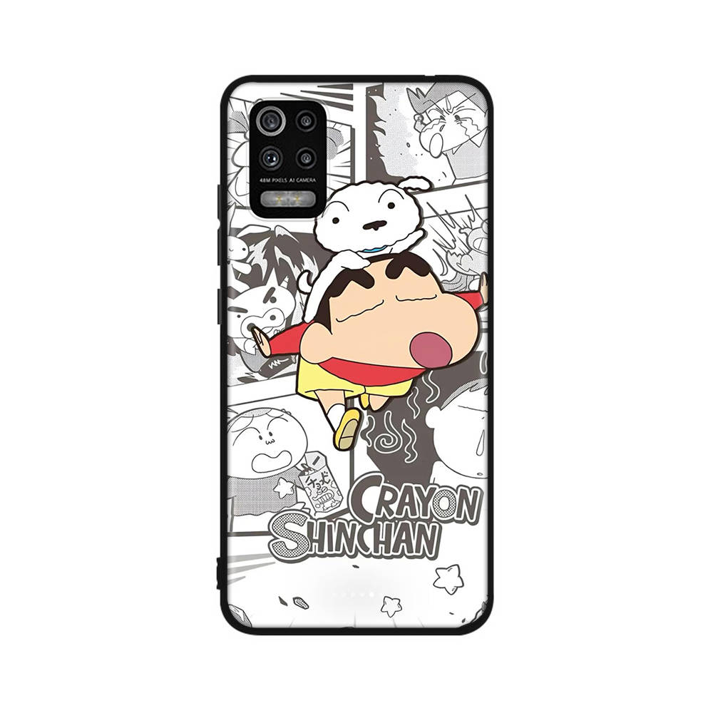 DT43 Чехол Crayon Shin Chan для OPPO Reno 8 6 5 4 Pro Find X3 A17 A31 A38 A40 A53 A54 A55 A74 A76 A78 A77 A80 A94 A95 A96 Lite Черный Мягкий Чехол