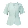 Plus-size Women's Summer V-neck Short-sleeved Shirt Slimming Concealing The Belly Cinching The Waist Stylish and Thin Top