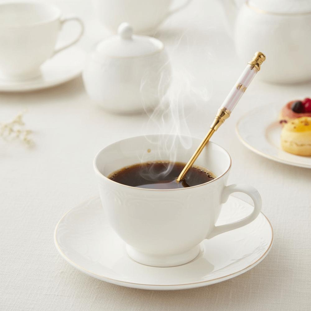 Stainless Steel English Afternoon Tea Spoon Fork Ceramic Handle Fruit Forks Cake Spoon Fork Hotel