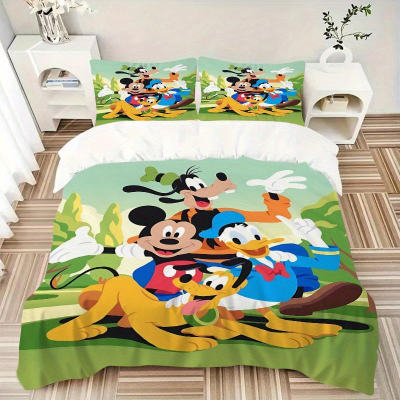3pcs Mickey Mouse Pluto 1 Cover+2 Pillowcases, Pillow Inserts Not Included, Machine Washable, All-Season Use, Teen and Adult Rooms128