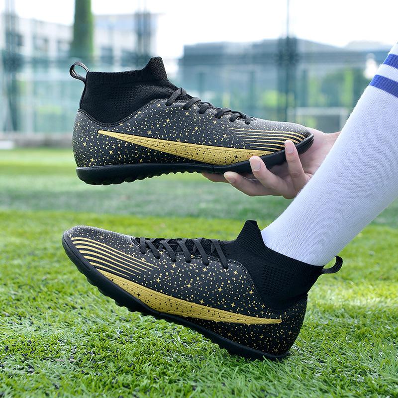 24 новые футбольные бутсы мужские молодежные противоскользящие сломанные шипы профессиональные AG длинные шипы для искусственной травы тренировочные бутсы