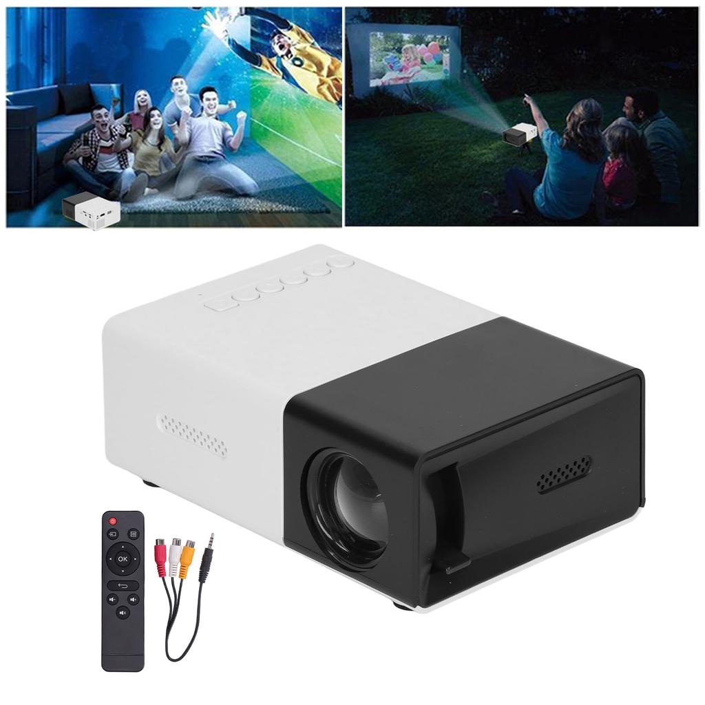 Мини-проектор со встроенными динамиками, диффузное отражение, черный портативный кинопроектор 1080P