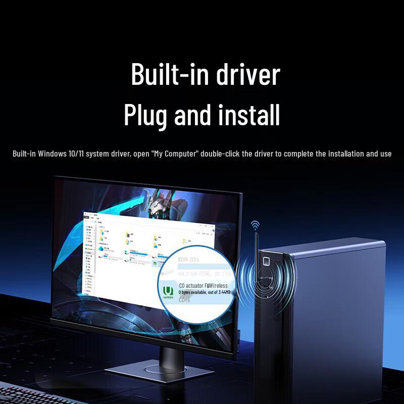 Ugreen USB-адаптер Wi-Fi 6 с Bluetooth 5.4 AX900 (Китайская версия)
