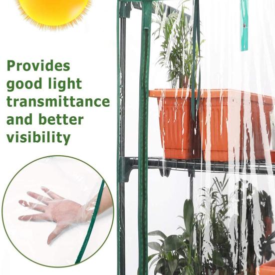 Чехол для теплицы, многоразовый прозрачный чехол с дверью-молнией, водонепроницаемый, с защитой от ультрафиолета, чехол для цветочного сарая для выращивания растений в помещении и на открытом воздухе