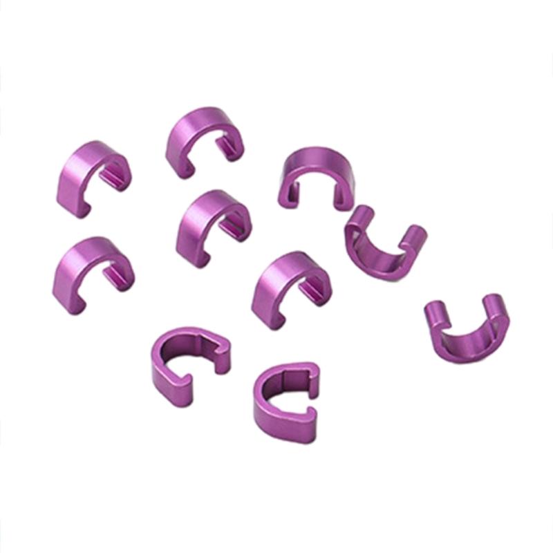 10Pcs Bike Brake Cable Housing Clip Aluminum Alloy Guide Brake Cable C-clips Guide Clamp for Mountain Bike Road Bicycles