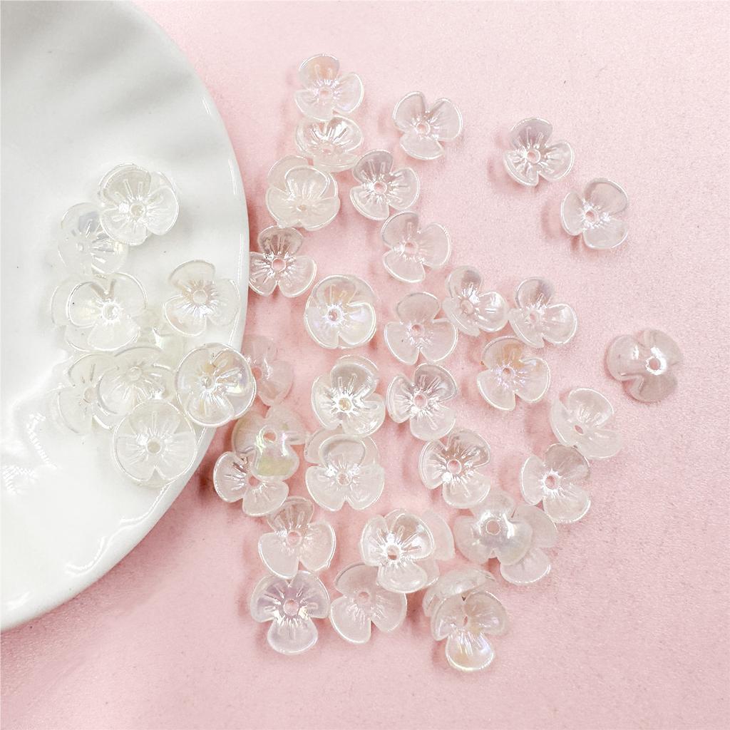 Charms Small Flower Beads Spacer Loose Beads with Hole DIY Bracelet Necklace Colorful Beaded Material Multicolor 100Pcs 9.5mm Making Jewelry