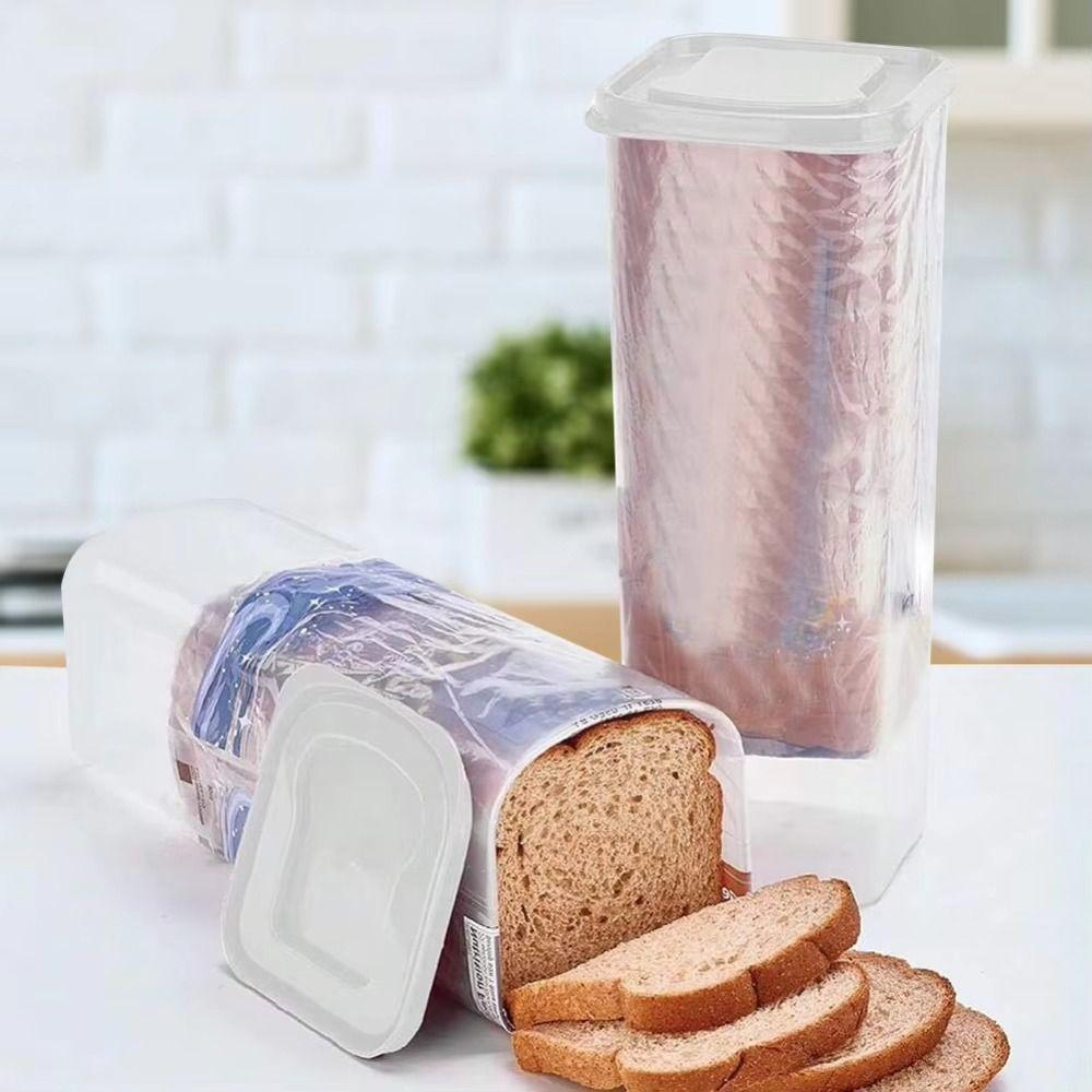Leakproof Transparent Bread Dispenser Plastic Toast Storage Box Fresh Bread Storage