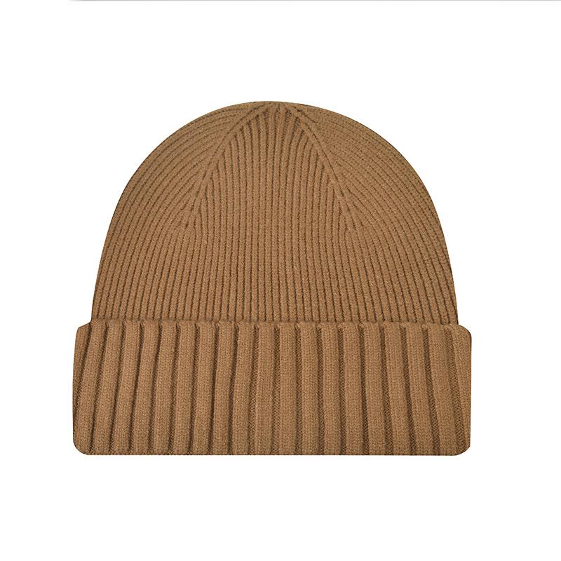 Unisex Korean Style Knit Beanie - Solid Color, Casual, Warm Autumn/Winter Hat