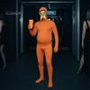 Оранжевый Zentai-костюм с открытым лицом, полный костюм-комбинезон для детей и взрослых, с животом, желтыми усами и бровями, мужской и женский спандексный комбинезон, Хэллоуин