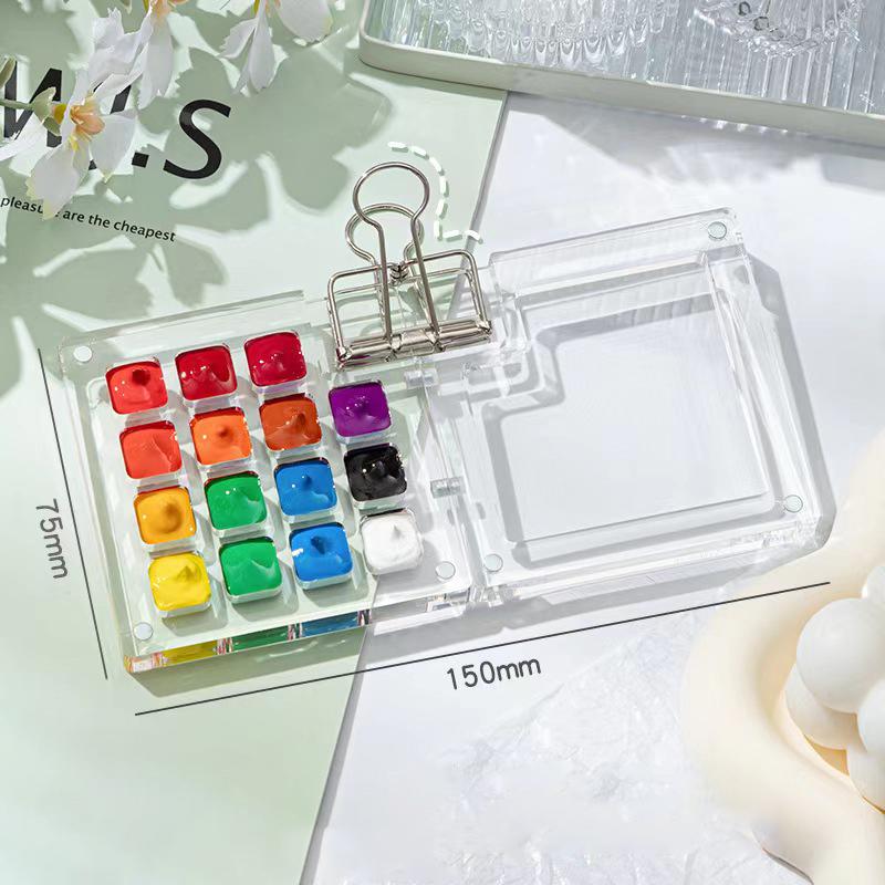 1Pc 8/15 Grids Watercolor Palette Portable Acrylic Mini Paint Box Travel Painting Watercolor Paint Tray Art Supplies