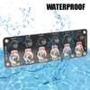 Rockers Switch, 6 Gang Round Rockers Switch Panel, Waterproof Easy-to-Install 12V 24V Switch 10A Fuses for Boats
