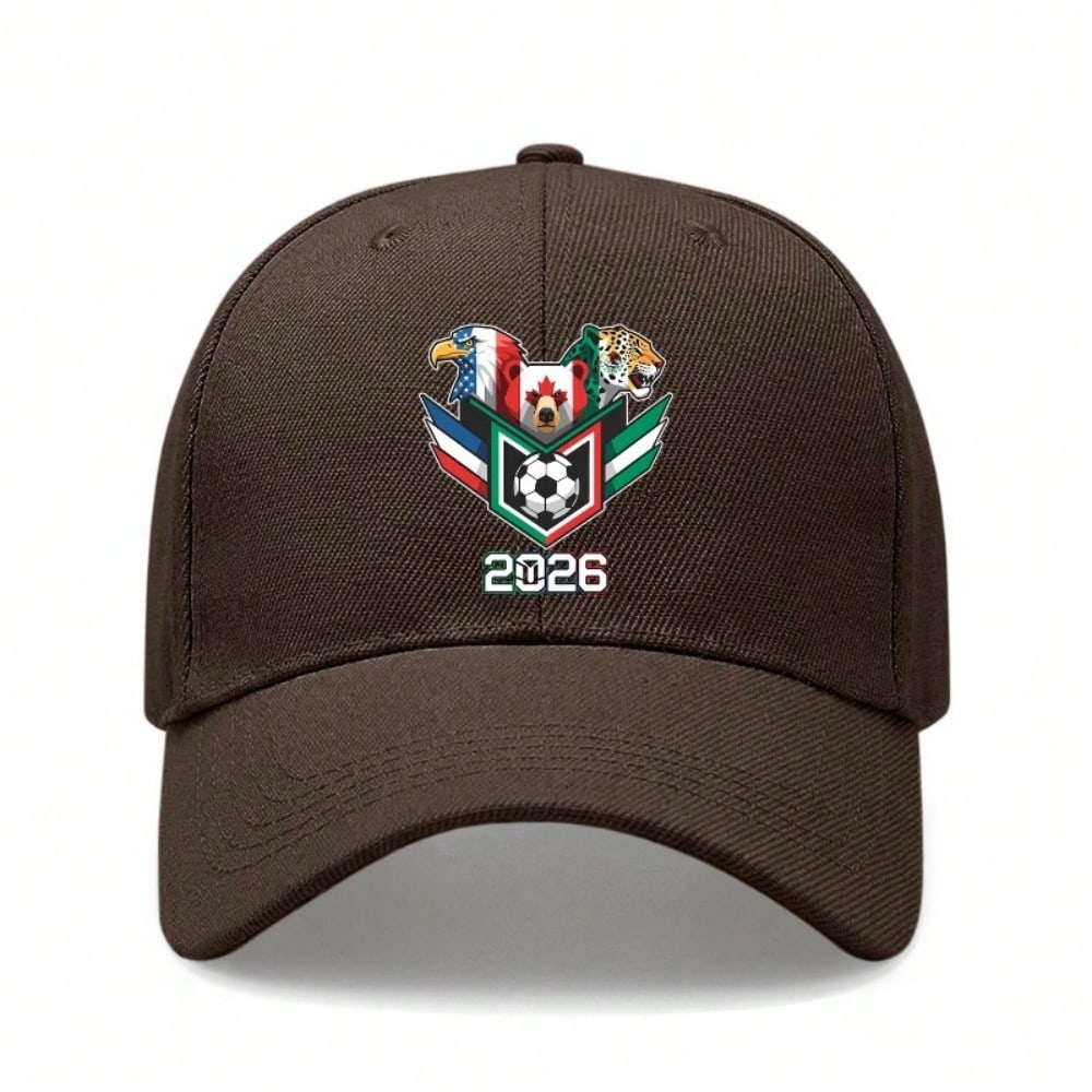 [Patriotic Baseball Cap] 2026 Soccer Theme Print Unisex Adjustable Breathable Lightweight Polyester Hat For Outdoor Sports Festivals Gift - Dad Hat,