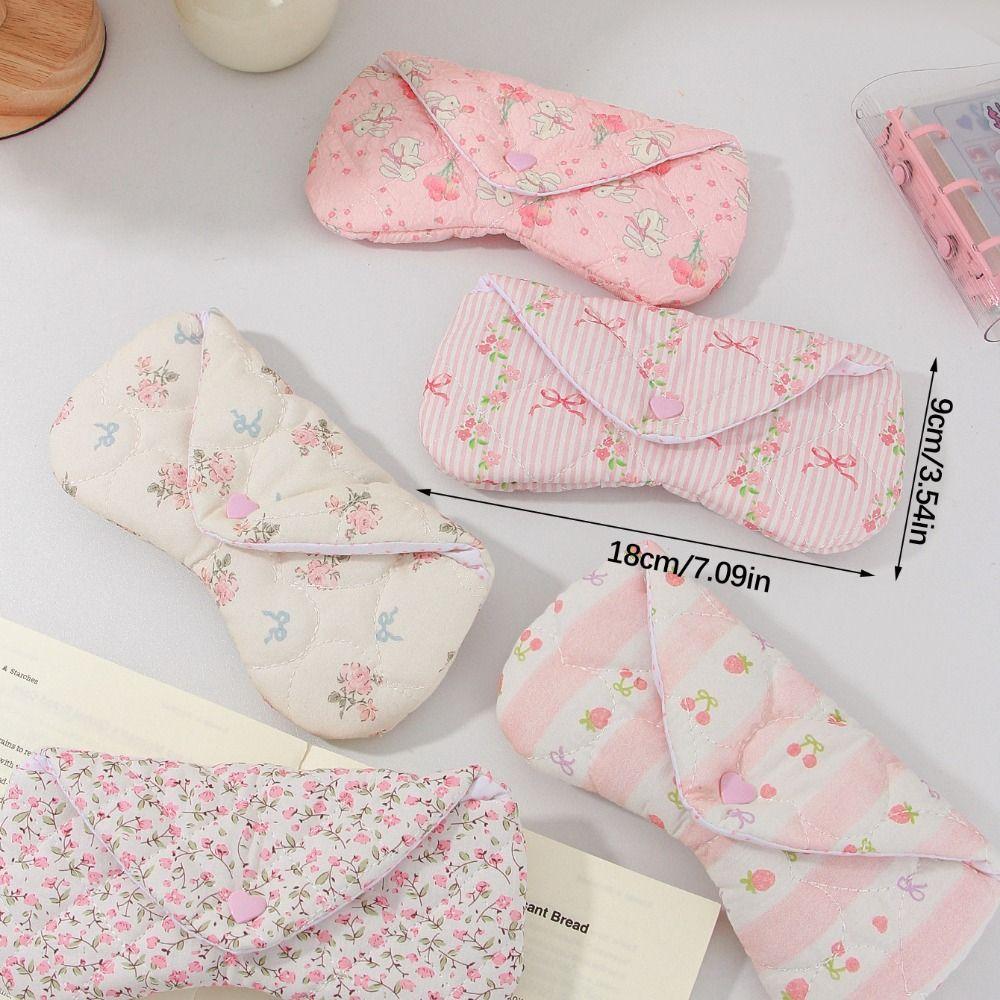 Handmade Fabric Sun Glasses Case with Buckle Lipstick Pouch Portable Makeup Brush Bag  Travel