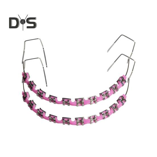 Temporary Tooth Decoration with Metal Wires Brackets Orthodontic Ligatures Orthodontists Explain Dental Students Practice Props