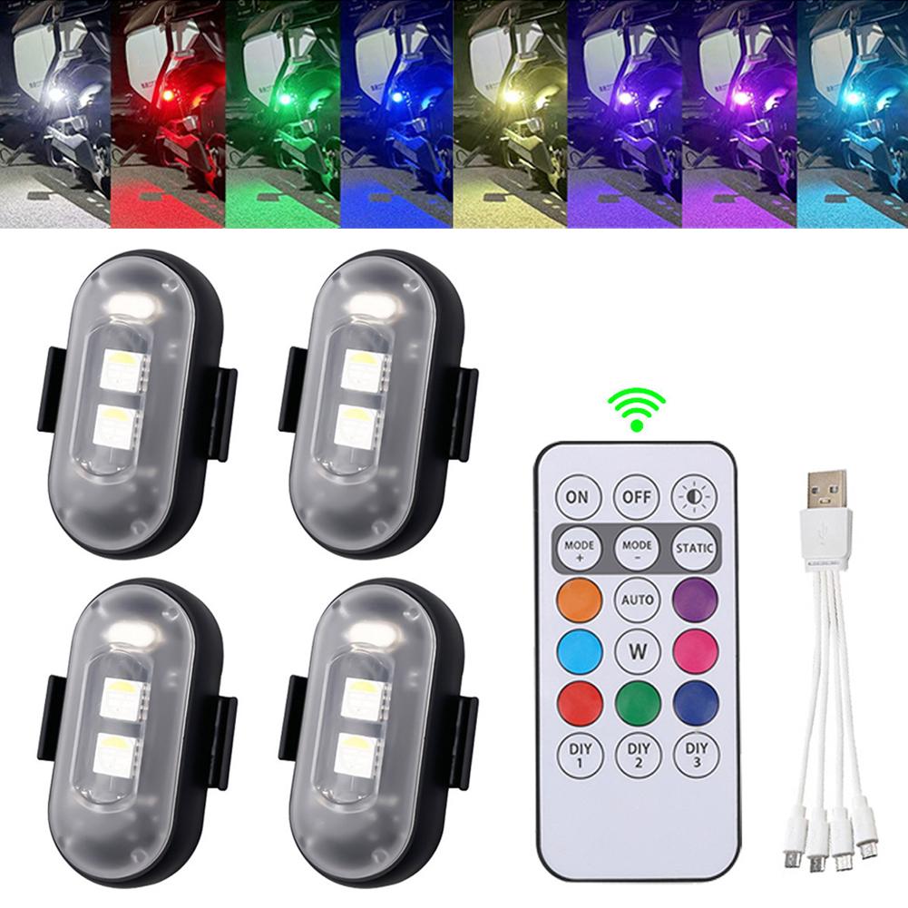RGB Светодиодные Стробоскопы для Мотоцикла Сигнальный Огонь Светодиодная Вспышка Позиционный Беспроводной Свет Самолет Вертолет Предупреждающие Огни