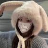 Warm Plush Ear Protection Hat Cute Bucket Hat New Big Rabbit Ears Hat  Women