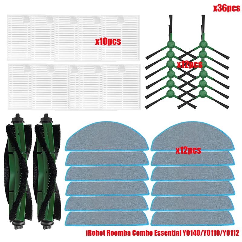 Replacement For Irobot Roomba Combo Essential /Vac Essential Y0112/Y0140/Y0110 Vacuum Cleaner Roller Brush Hepa Filter Mop Rags