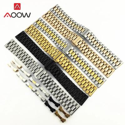 Ремешок из нержавеющей стали с 3 указателями, 18 мм, 20 мм, 22 мм, пряжка-бабочка, мужской сменный ремешок, аксессуары для часов 10, 12, 13, 14, 16, 19, 21