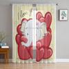 Cute Cartoon Elephant And Hearts Tulle Curtains For Living Room Decoration Modern Veil Chiffon Curtains Bedroom Sheer Voile