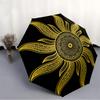 1pc Golden Sun Mandala Automatic Open/Close Umbrella - Portable Collapsible Umbrella with 8-Rib Stability, Fashion Lovers yy251017172