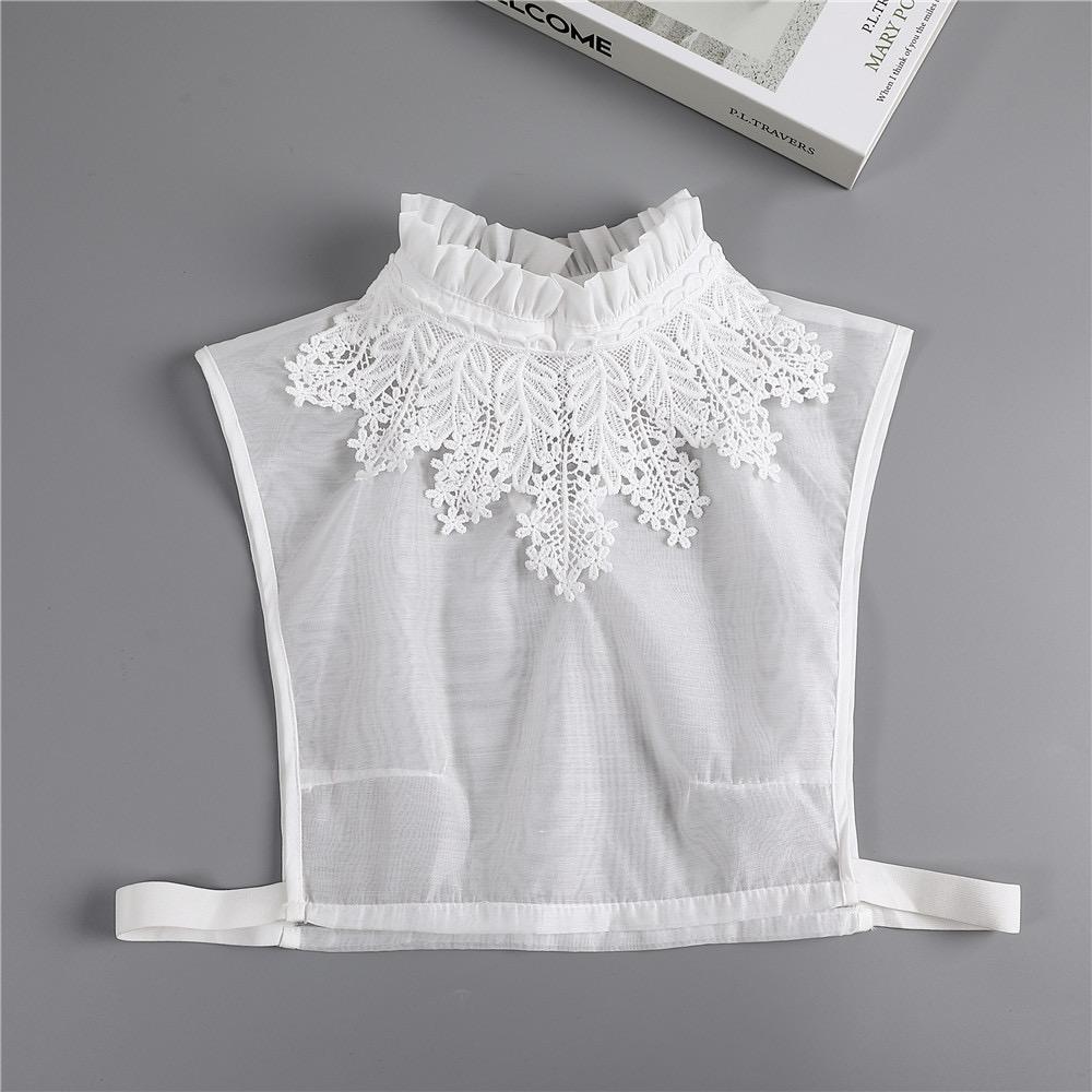 Fashion Half Shirt Style Fake Collar for Women Stand Detachable Collar Fake Girls Vintage Lace Ladies False Blouse Collar Decor