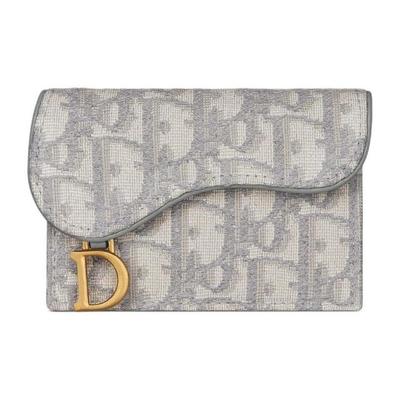 Серия Saddle Раскладушка Вышивка Цветочный принт Косая ткань Держатель для карт Картхолдер Кошелек для монет Обычный Женский Серый