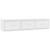 Wall Shelf with Drawers - VIDAXL - White - Wood Look - Contemporary - Design